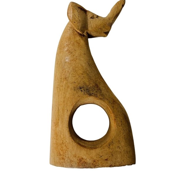 Wooden Carved Safari Animals Napkin Rings 4 Holder Zebra Leopard Tiger Elephant - Picture 11 of 16